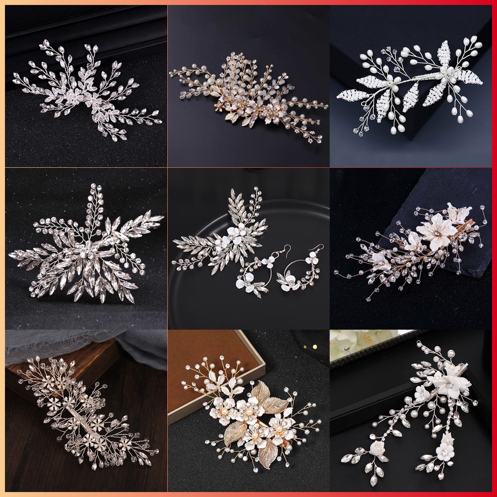 Kẹp Tóc Hình Lá Có Đính Đá Lấp Lánh Cho Nữ