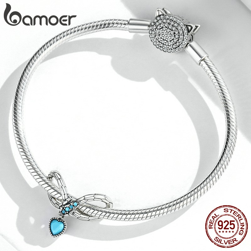 Hạt phụ kiện Bamoer bạc 925 SCC2004 hình dạng rắn 4.5mm phụ kiện trang trí cho vòng tay DIY