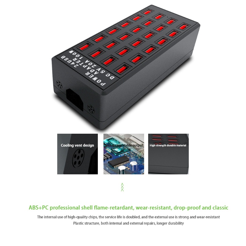 Cục sạc nhanh Dc5V 20a 24 nhiều cổng usb tiện lợi