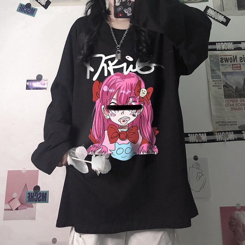 Áo thun tay dài form rộng NEKO.SG, Áo thun Streetwear Ulzzang SWT54