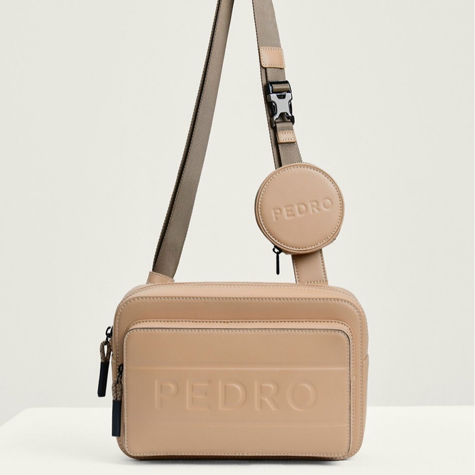 Túi nam đeo chéo Pedro kèm túi tròn nhỏ cá tính size 23