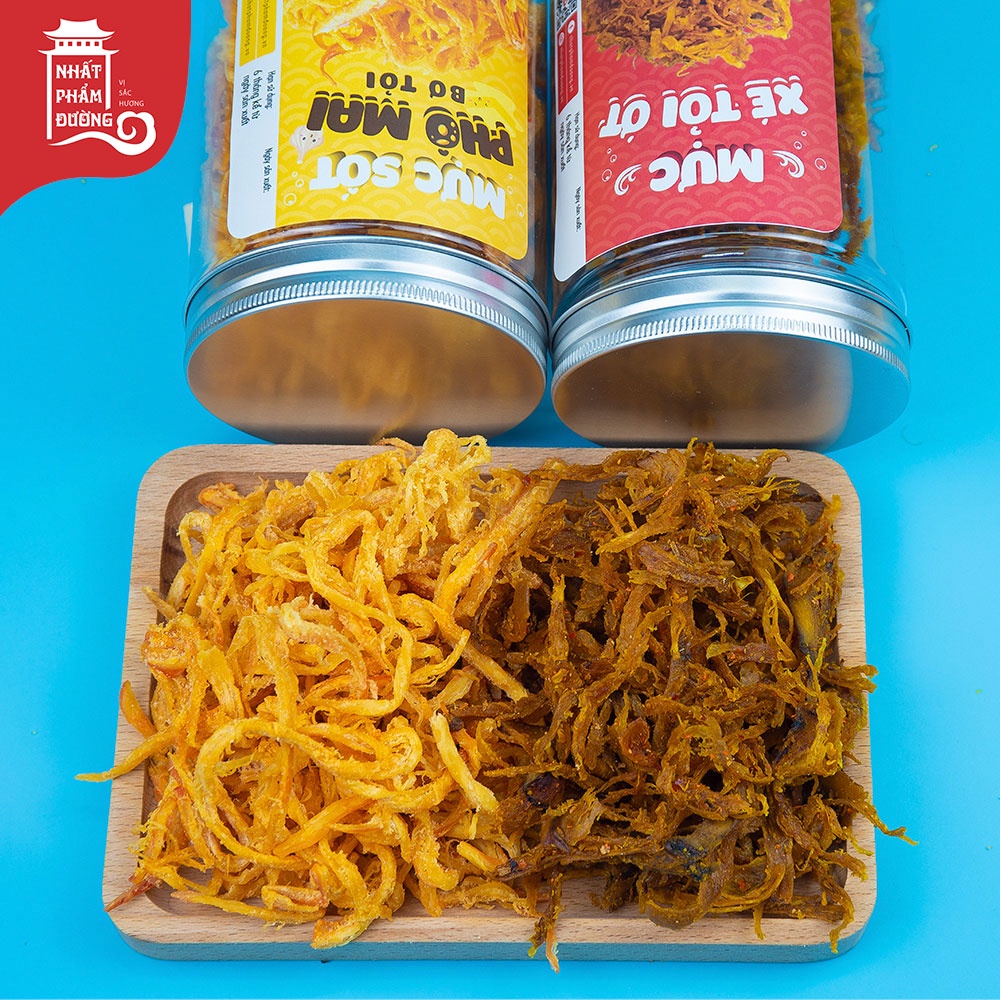 Khô mực phô mai bơ tỏi Nhất Phẩm Đường 250g khô mực xé sợi tẩm gia vị