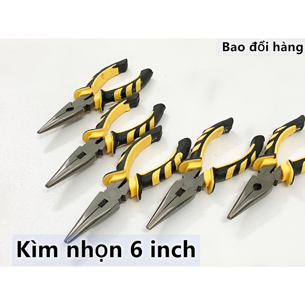 Kìm nhọn 6 inch ,Tay cầm bọc nhựa, hạn chế đau tay khi dùng