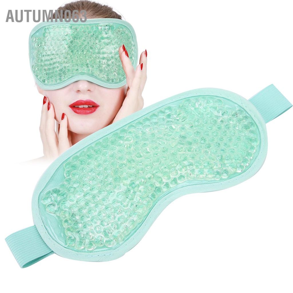 Hạt gel chống mệt mỏi Miếng dán mắt Nóng lạnh Nén thư giãn Làm dịu (Màu xanh lá cây) Autumn063