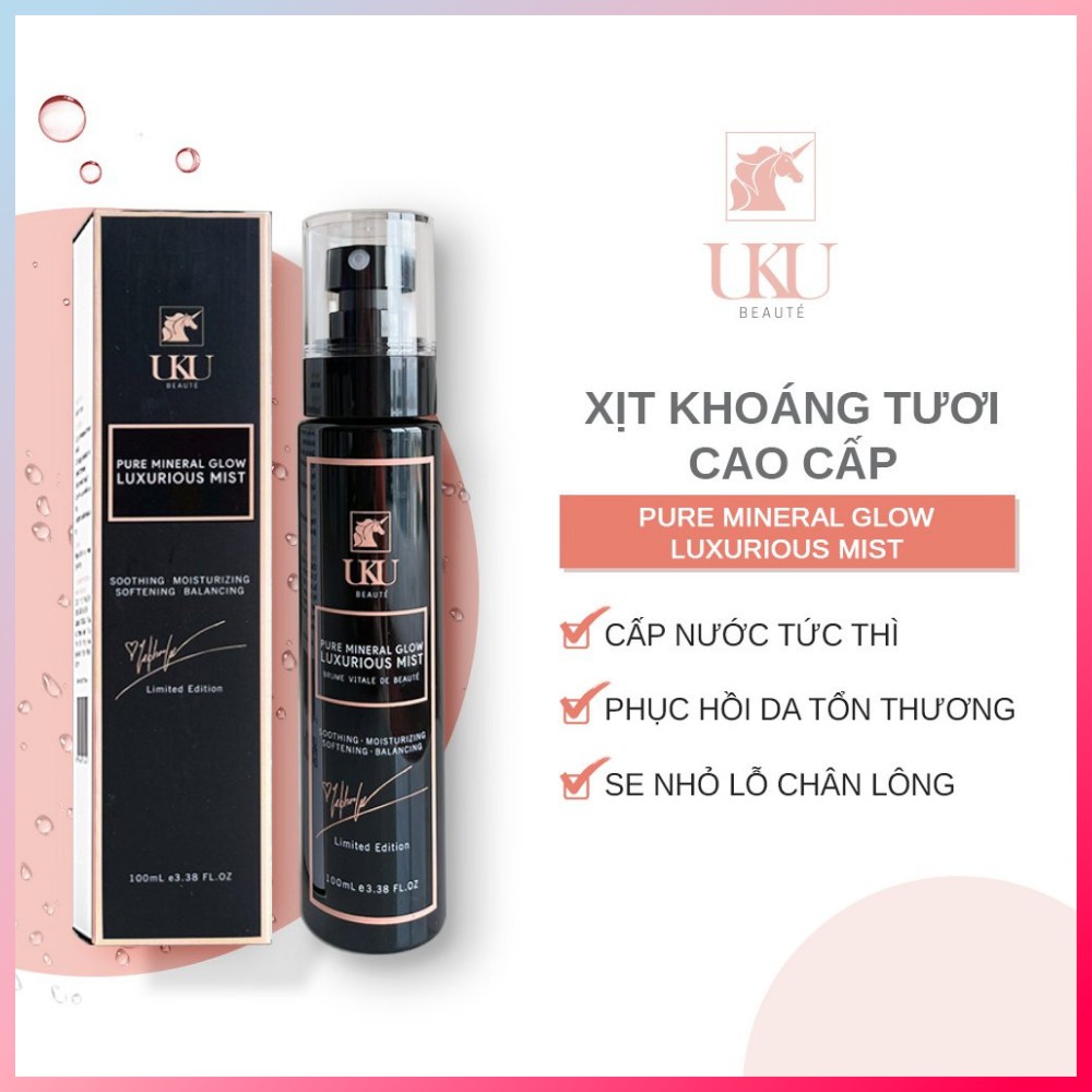 [Phù Hợp Mọi Loại Da]Xịt Khoáng Cấp Ẩm, Xịt Dưỡng Ẩm Da Mặt UKU Beauté 100ml Cấp Ẩm Sâu, Thải Độc, Cân Bằng Độ PH