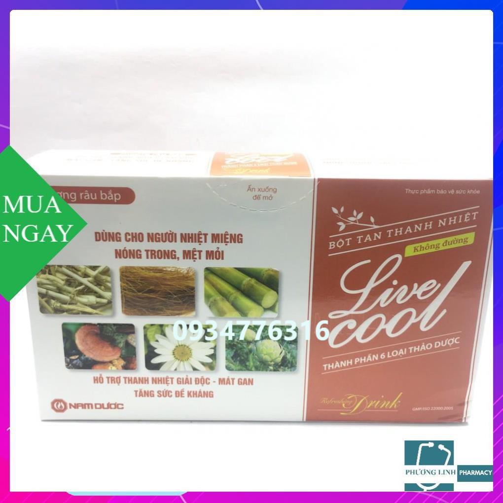 Bột Tan Thanh Nhiệt Live Cool Hương Râu Bắp - Hộp 10 Gói