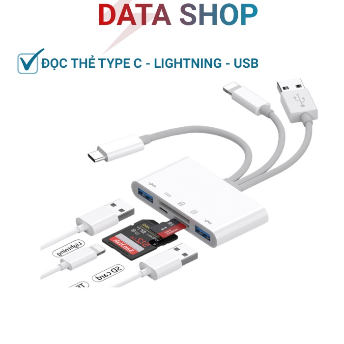 Đầu đọc thẻ nhớ sd cho iphone, ipad, samsung, laptop đa năng