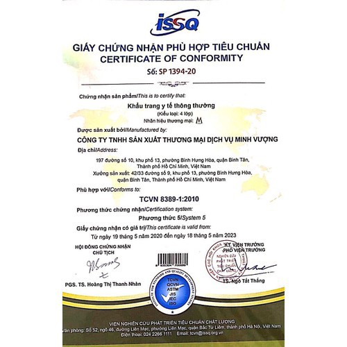 Khẩu trang y tế  Minh Vượng 4 lớp cao cấp không xù lông, đau tai hộp 50 cái | BigBuy360 - bigbuy360.vn