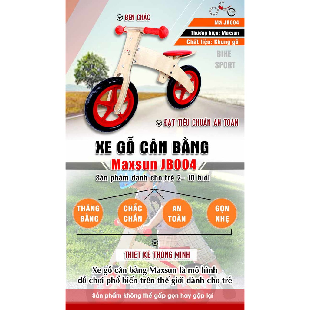 Xe đạp gỗ cân bằng cho bé ( giao ngẫu nhiên )