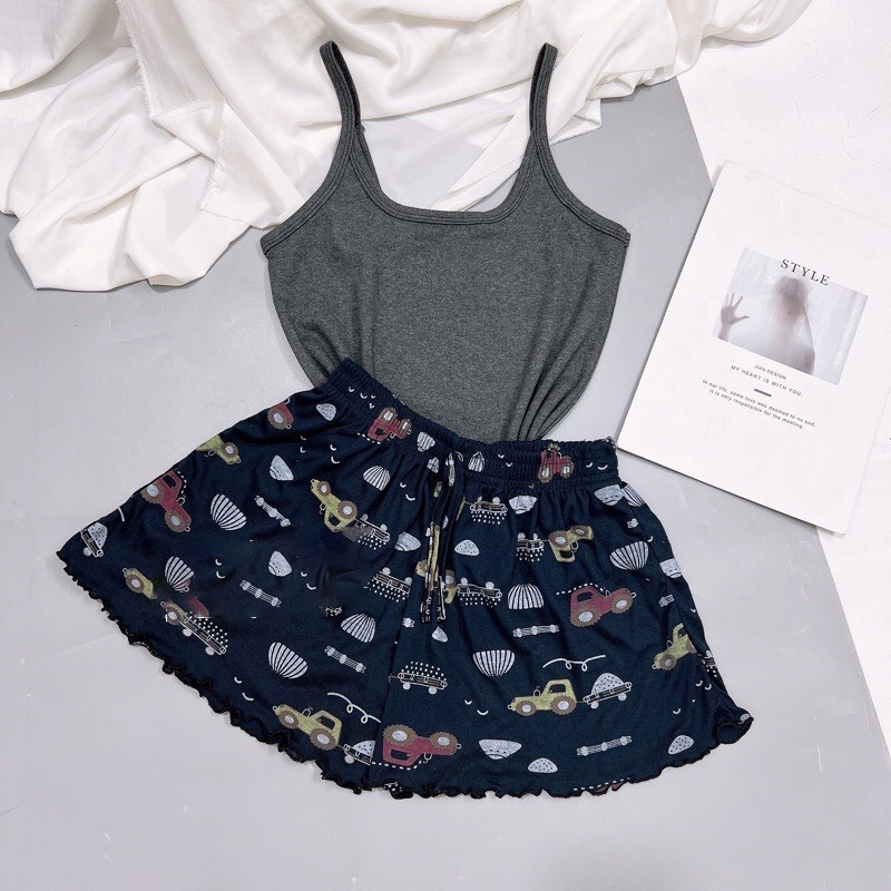 Quần đùi short nữ THE MEI 1992 cao cấp - Quần sooc nữ mặc ở nhà cotton mát lạnh siêu xinh hình ngộ nghĩnh | BigBuy360 - bigbuy360.vn