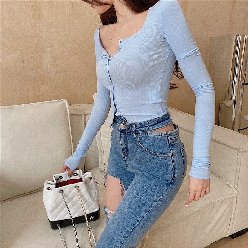 Ulzzang ( 얼짱) - QUẦN JEANS RÁCH DÁNG ÔM THỜI TRANG NỮ