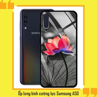 [FREESHIP ĐƠN 50K] Ốp Lưng điện thoại Samsung Galaxy A50 - mặt Kính Cường Lực - 03052 7817 LOTUS04