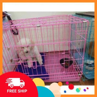 NLQK Chuồng chó mèo size to nan dầy 2 cửa NL