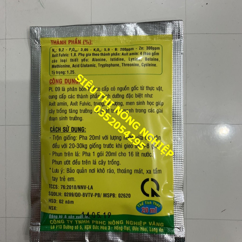 10 gói Phân bón AMINO acid - tăng đậu trái - lớn trái - bóng trái