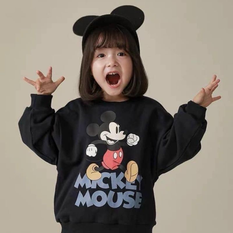 Áo nỉ cho bé set 2 áo nỉ cho bé họa tiết hoạt hình mickey chất nỉ dày dặn giữ ấm jimado