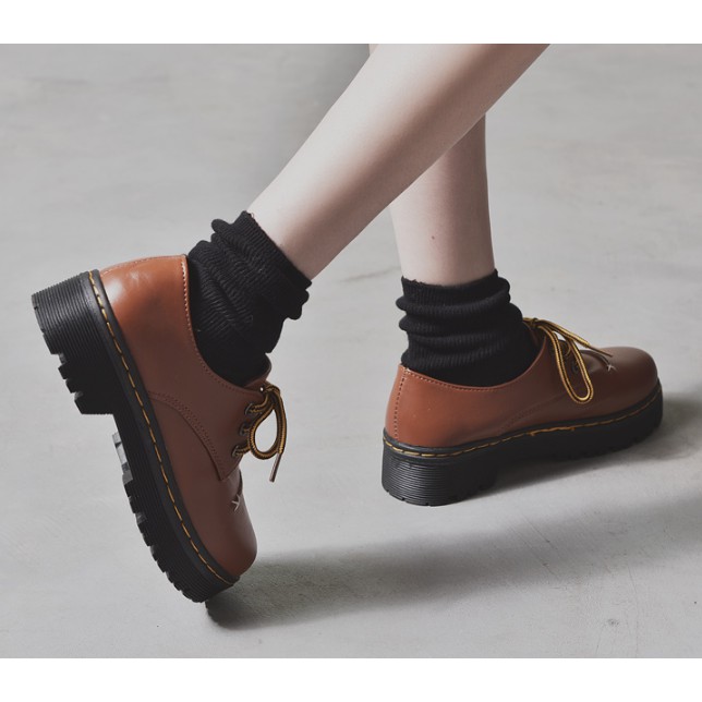 Giày da nữ mũi tròn buộc dây cực đẹp (có ảnh thật cuối) | BigBuy360 - bigbuy360.vn