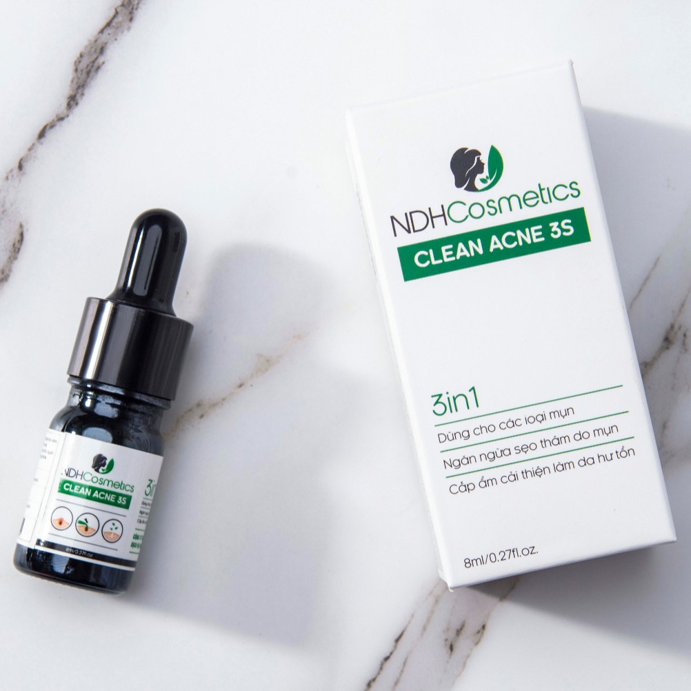 NDH Cosmetics Clean Acne 3s - Ngăn ngừa sẹo thâm do mụn, giúp da sáng khỏe, mịn màng và mềm mại