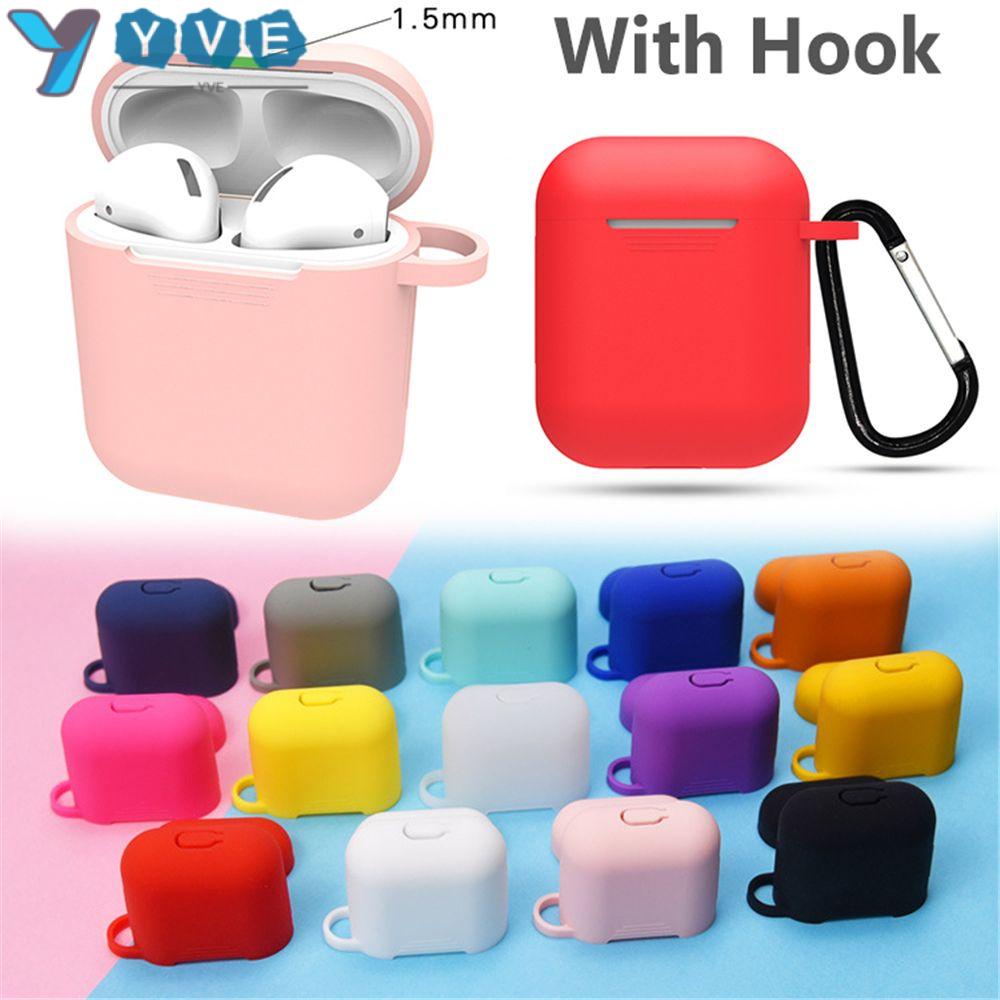 Hộp bảo vệ bằng silicon chống bụi chống sốc kèm móc đeo cho Apple AirPods