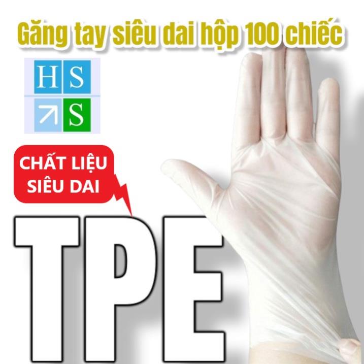 Hộp 100 Găng tay cao su VictoriaBay làm bếp vệ sinh siêu dai chất liệu TPE không mùi  - HS Shop Đắk Lắk