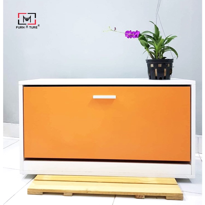 Nowship hcm - Tủ giày 1 tầng thông minh cánh quạt mở nhiều màu sắc tùy chon MW FURNITURE