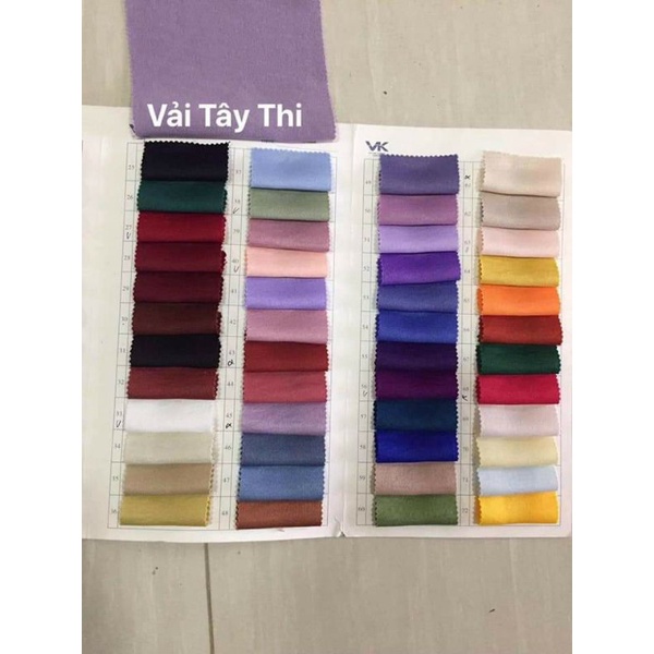 VẢI LỤA TÂY THI CAO CẤP/ĐỦ MÀU/SLL khổ 1.5m