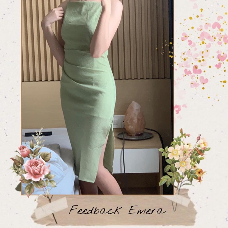 Thanh lý đầm xanh bơ Emera size M