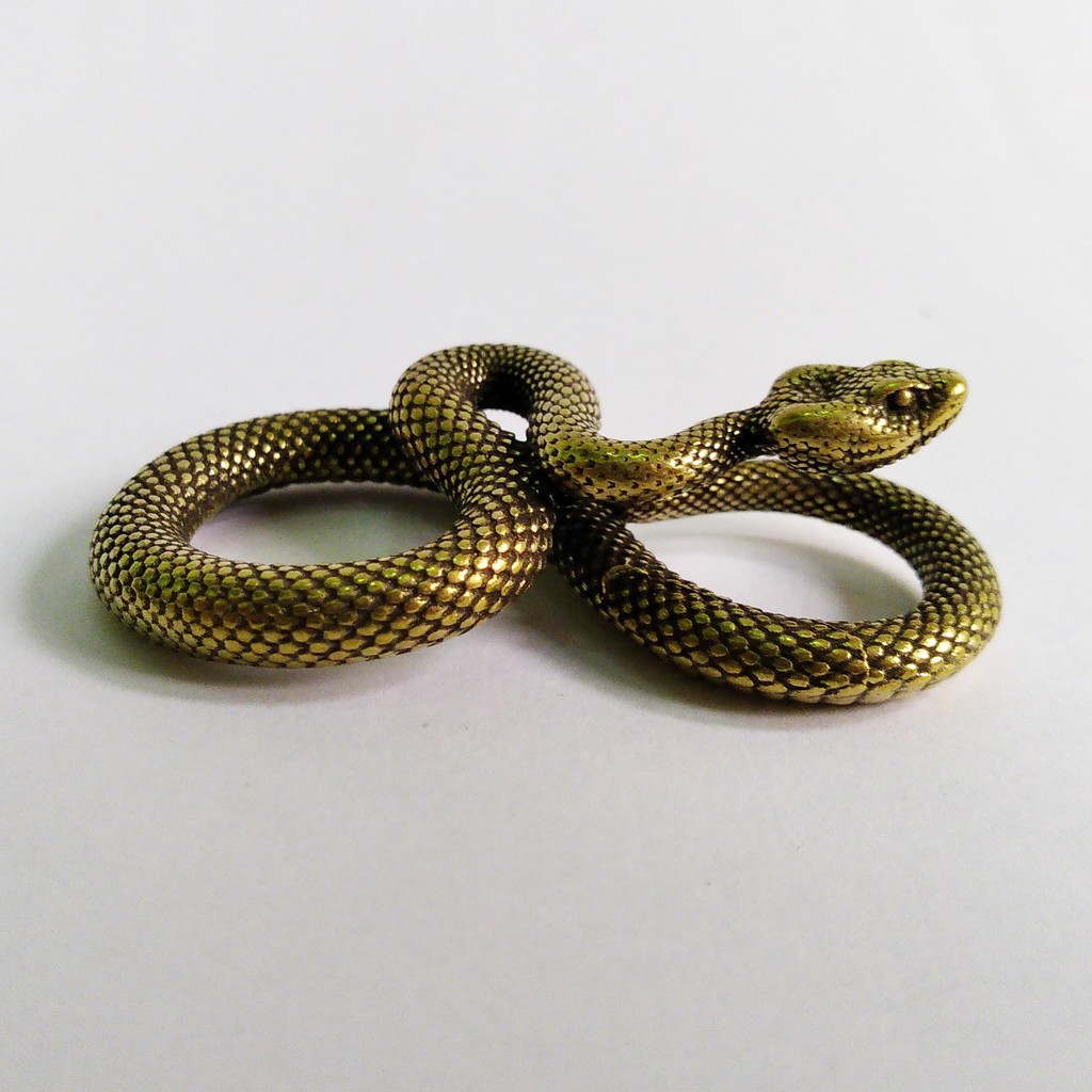 Tượng rắn mini bằng đồng giá rẻ làm phụ kiện tiểu cảnh, phụ kiện bàn trà, trang trí bonsai, làm móc khóa