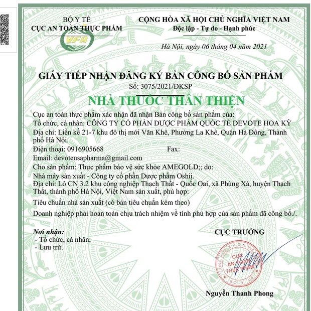 Siro Amegold, giúp nhuận phế, giảm các triệu chứng đau họng (100ml)