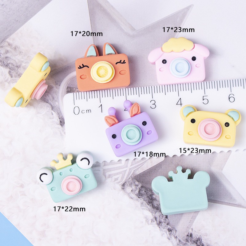 Charm (C211) slime/ Dụng Cụ Charm Trang Trí [Ko Keo &amp; Nút] Máy Chụp Ảnh/ Máy Chụp Hình Xinh Xắn