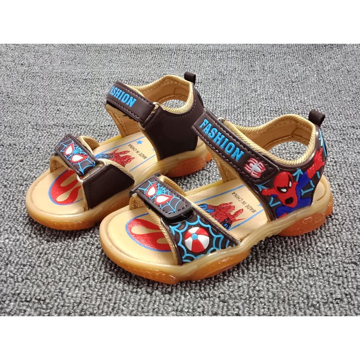 sandal bé trai size 21-26 nhện màu đèn led