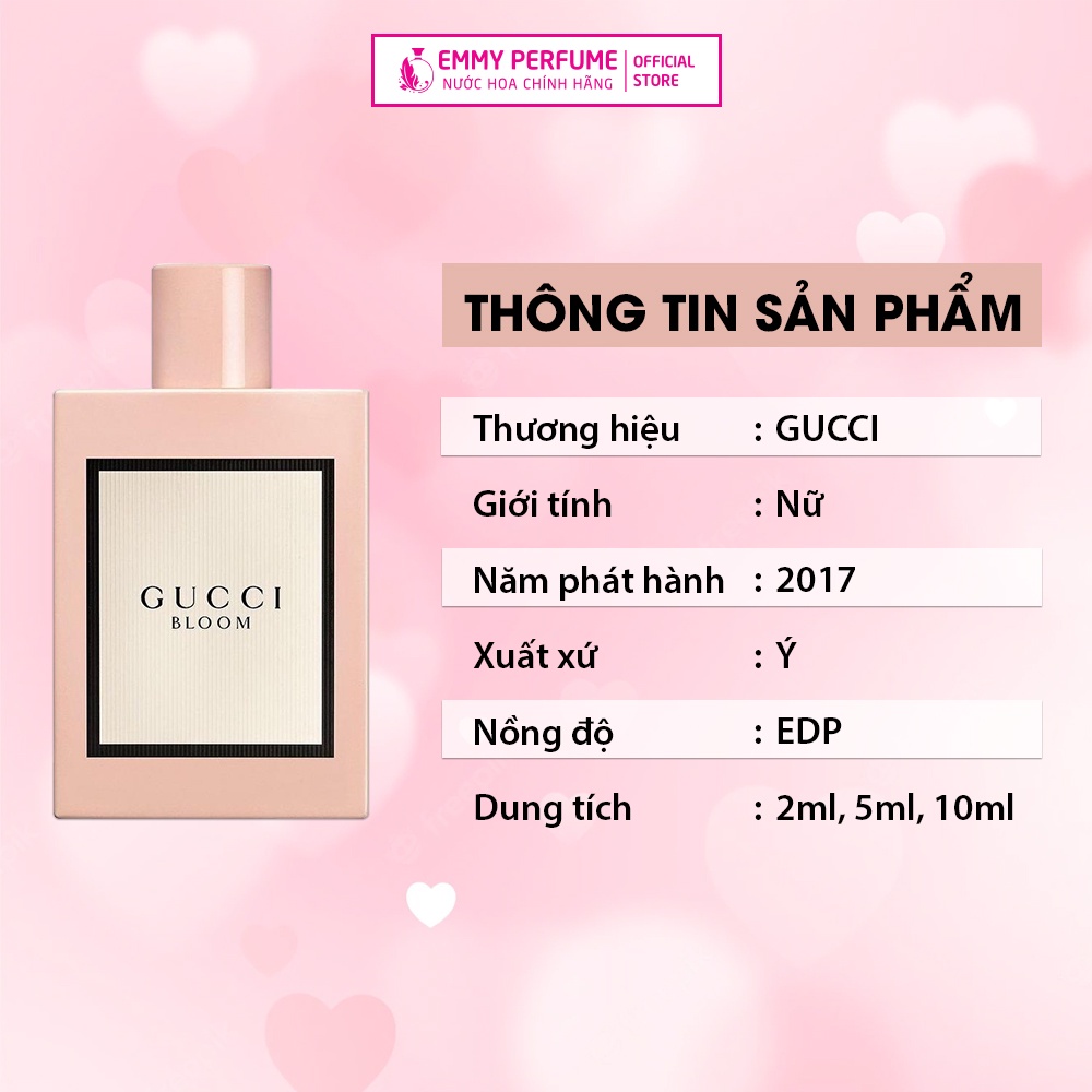 Nước hoa nữ thơm lâu chính hãng Gucci Bloom Eau de Parfum - Một giấc mộng của mùa xuân EmmyPer