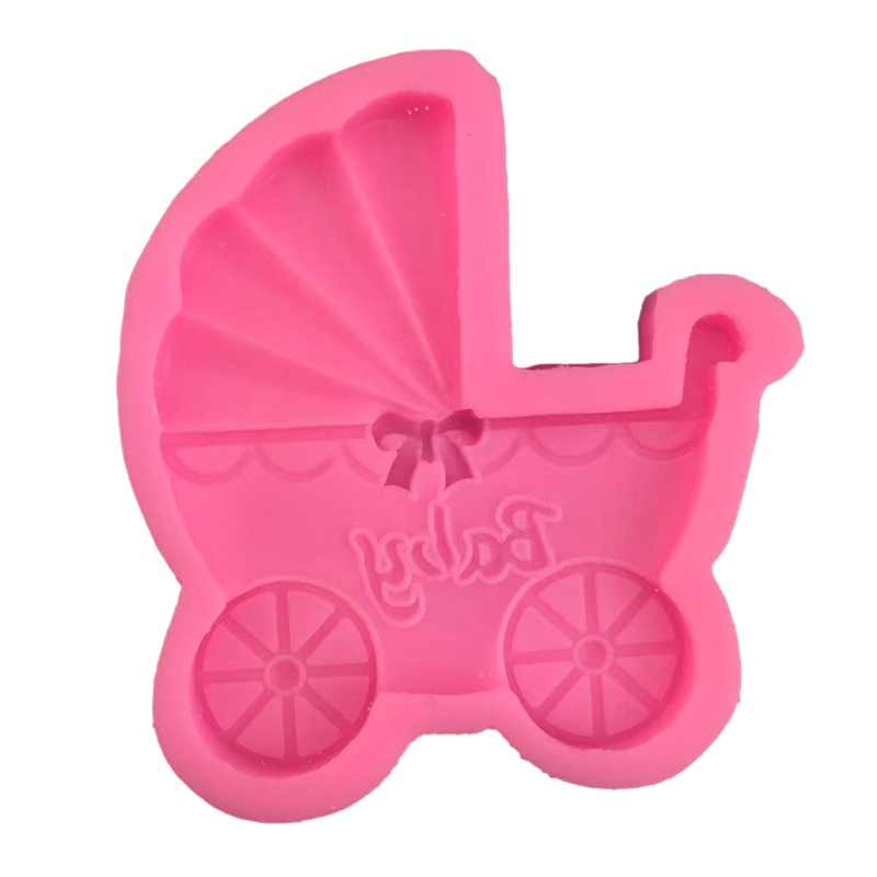 Khuôn silicone tạo hình xe đẩy em bé trang trí bánh diy