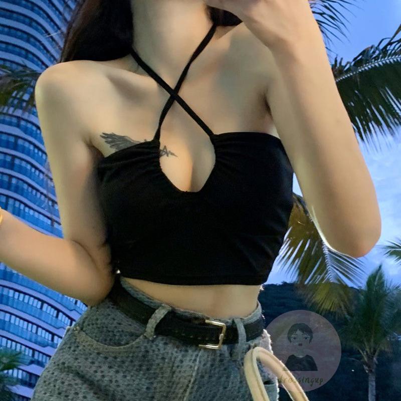 Áo Nữ Không Tay Hở Lưng Màu Đen Thời Trang Mùa Hè