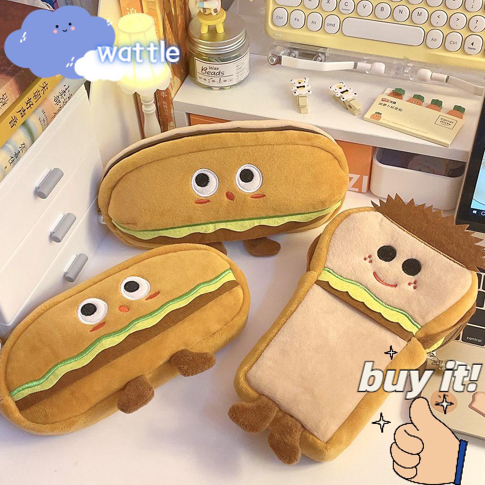 Túi Đựng Bút Hình Hamburger Vui Nhộn Sức Chứa Lớn Cho Văn Phòng Ốp