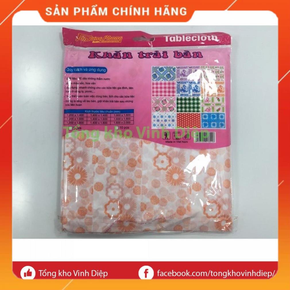 Combo 10 khăn trải bàn dùng 1 lần đi du lịch, picnic họa tiết hoa nhiều màu