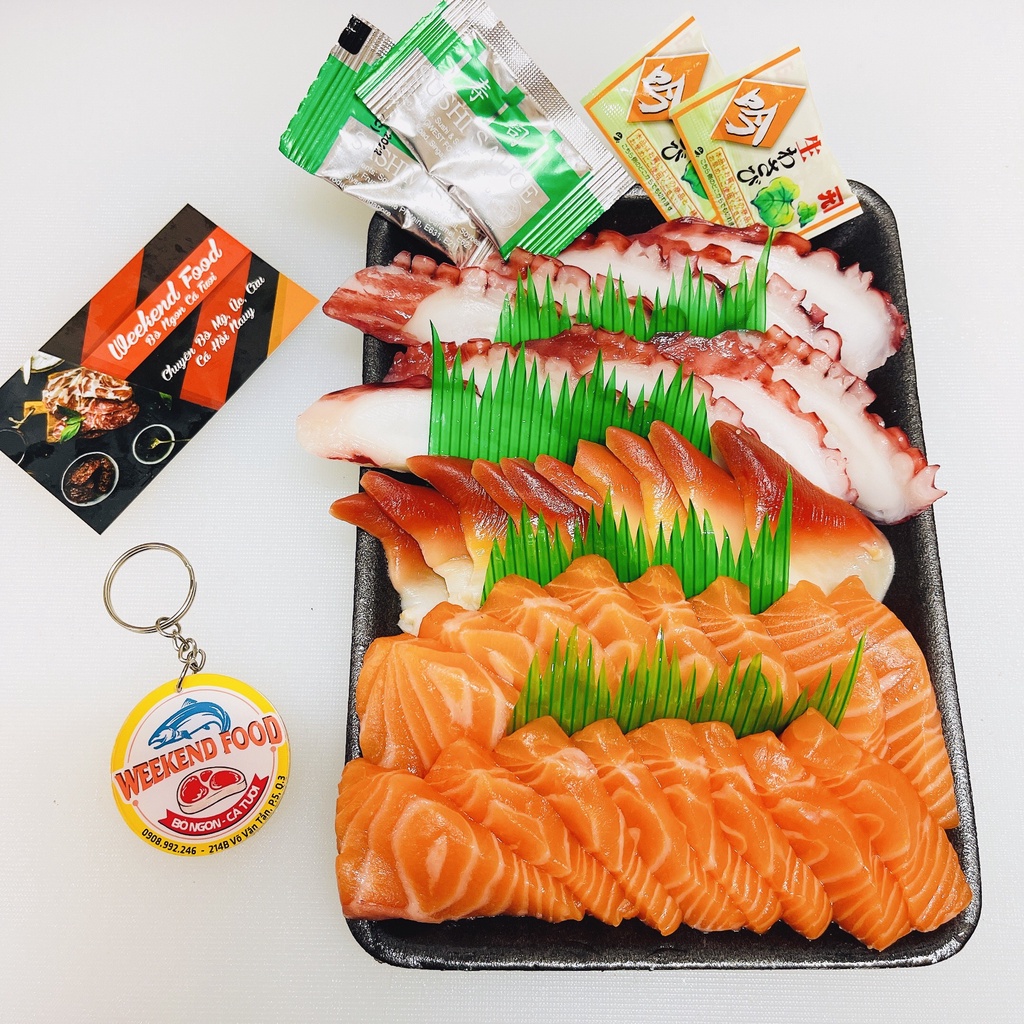 Sashimi set cá hồi - cá trích - sò đỏ - ảnh sản phẩm 7