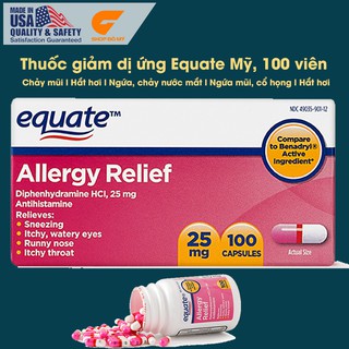 Viên uống giảm dị ứng Equate Mỹ, hộp 100 viên