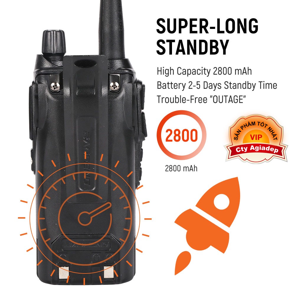 Bộ Đàm BaoFeng UV-82 Portabl Bộ Đàm 5W 10KM Cao Cấp Tầm Xa Hai Chiều Dual PTT