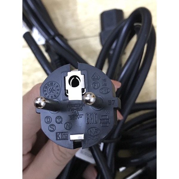 Dây nguồn máy tính  2 chấu 220v-250v, 10A, 0.75mm2, CHÍNH HÃNG