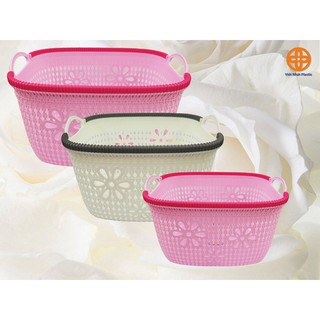 Rổ Nhựa Giả Đan Mây Có Quai Cầm Cỡ Nhỏ Việt Nhật 3377-1 - Buôn Rẻ 00690
