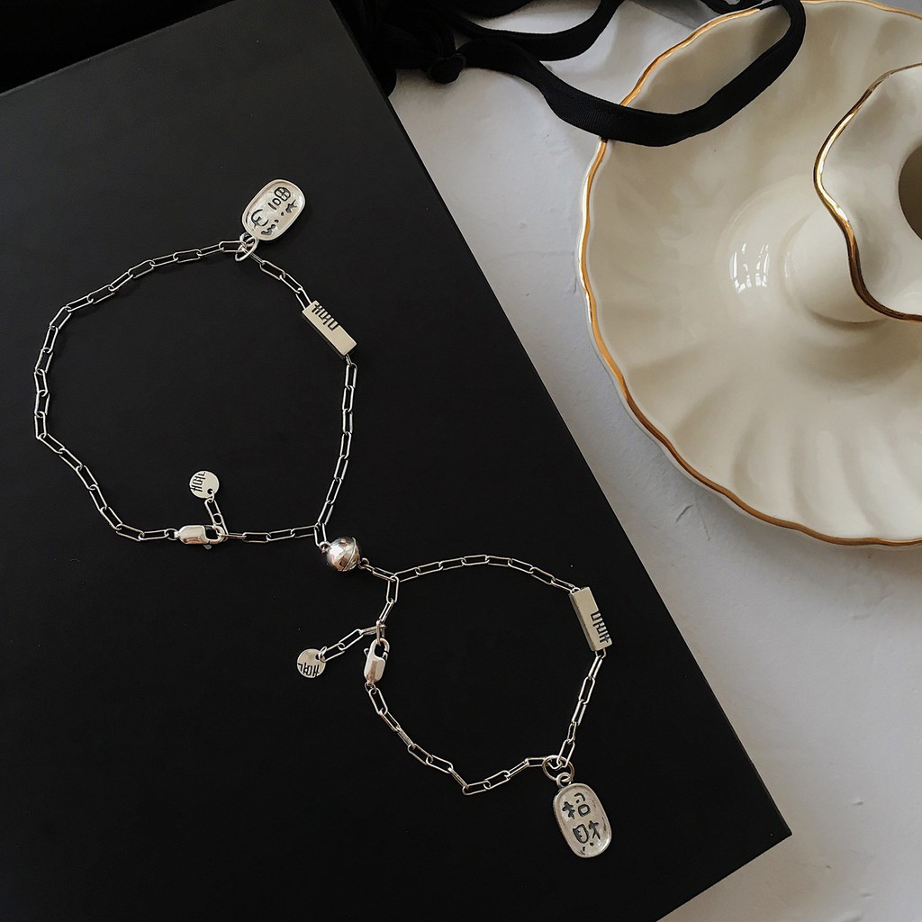 Vòng tay đôi nam châm bằng kìm loại cho bạn thân nam và nữ | BigBuy360 - bigbuy360.vn