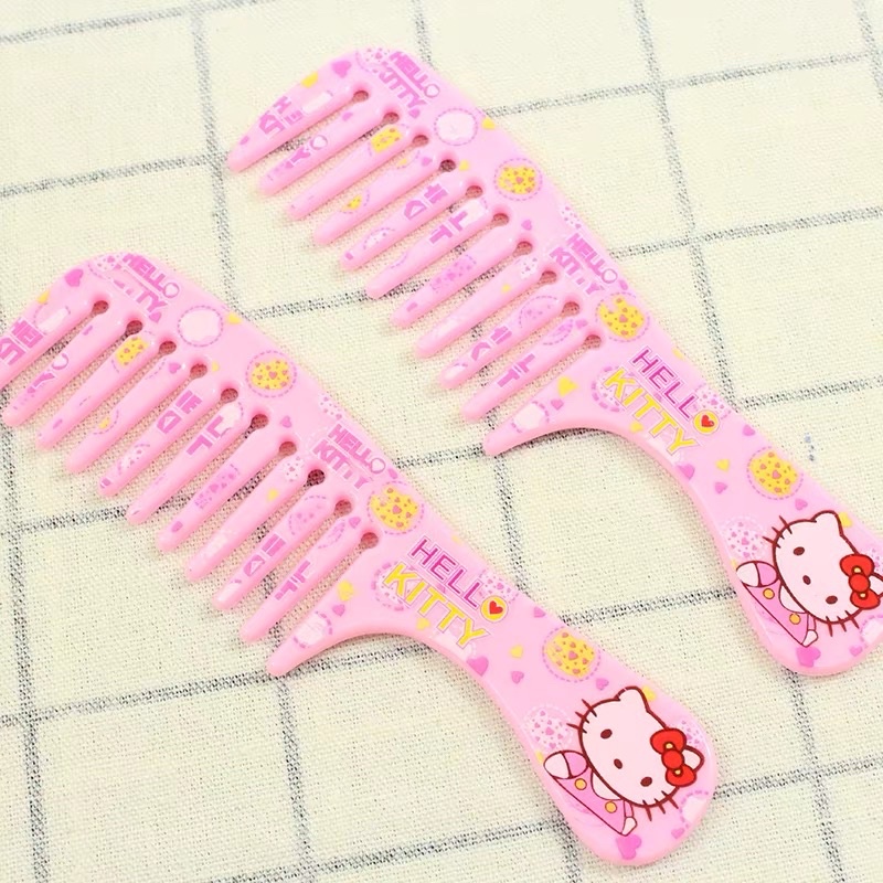 Lược răng thưa chải tóc gỡ rối loại nhỏ bỏ túi Hello Kitty