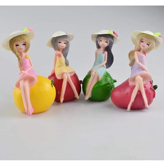 Bộ 4 cô gái hoa quả trang trí bánh kem