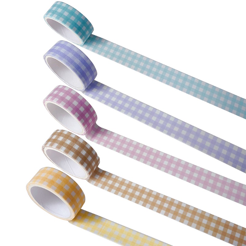 Băng Keo Giấy Washi Siêu Rộng 1 5cm Họa Tiết Kẻ Sọc Retro Trang Trí Thủ Công DIY