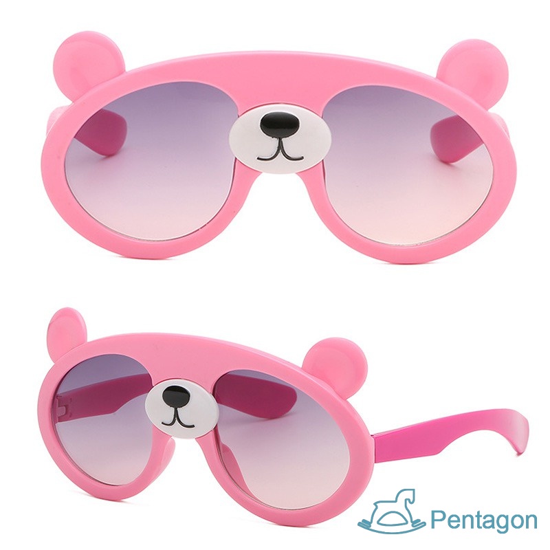 Kính Mát Gọng Tròn Chống Tia UV Thiết Kế Tai Gấu Xinh Xắn Dành Cho Bé