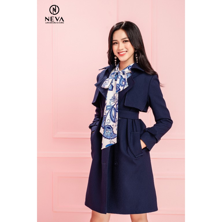 Áo khoác trend coat tím than NEVA 20F2W710214T018 | BigBuy360 - bigbuy360.vn