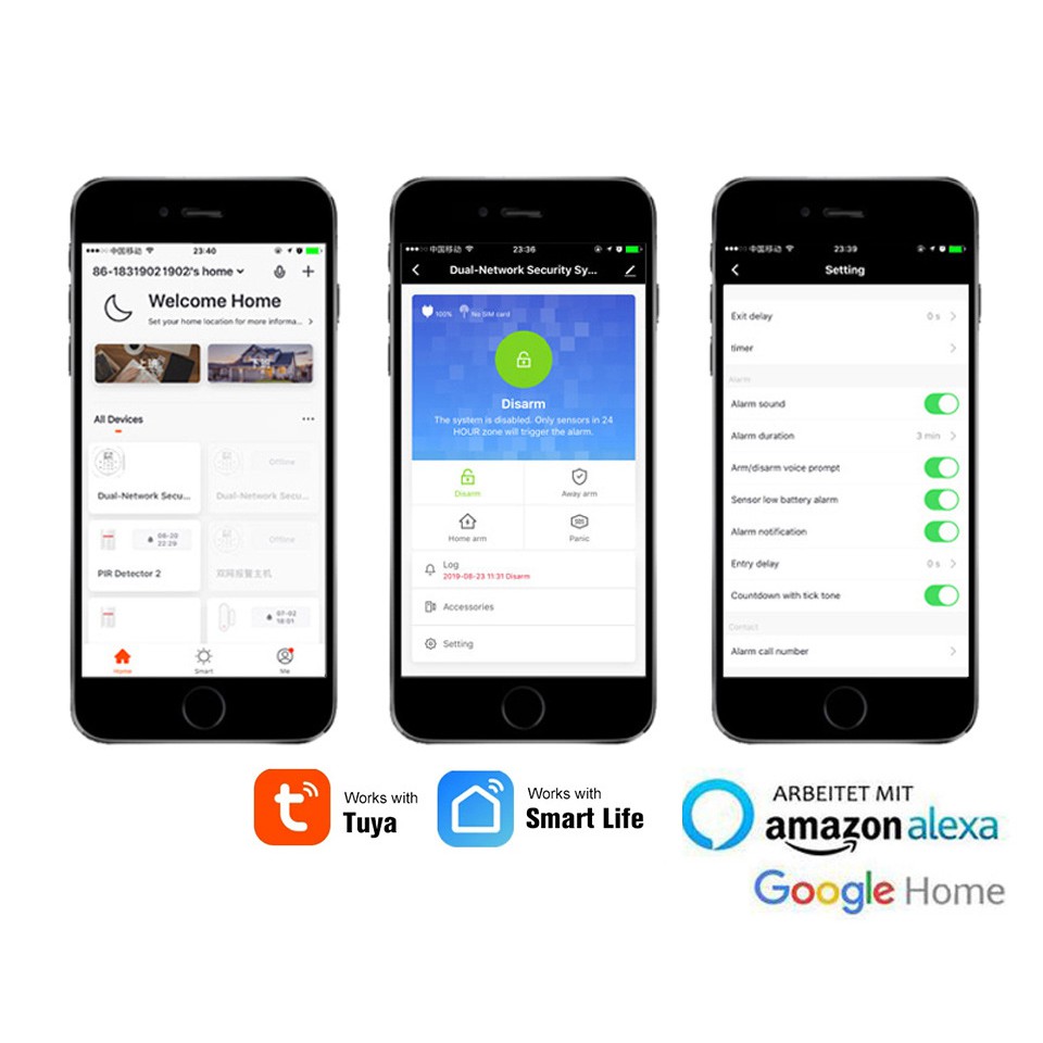 Báo Trộm Trung Tâm qua App Tuya Wifi + SIM GSM , Dùng Được Khi Mất Điện - Và Vẫn Báo Về Điện Thoại