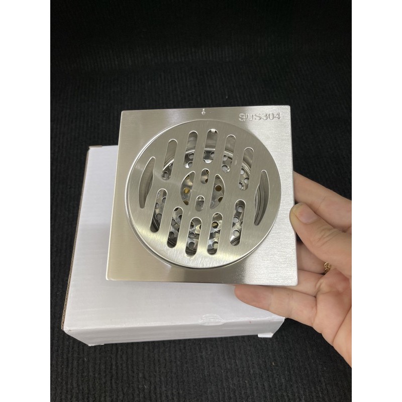 Phễu thoát sàn chống mùi hôi, chống trào ngược và côn trùng 12x12cm Inox304 cao cấp