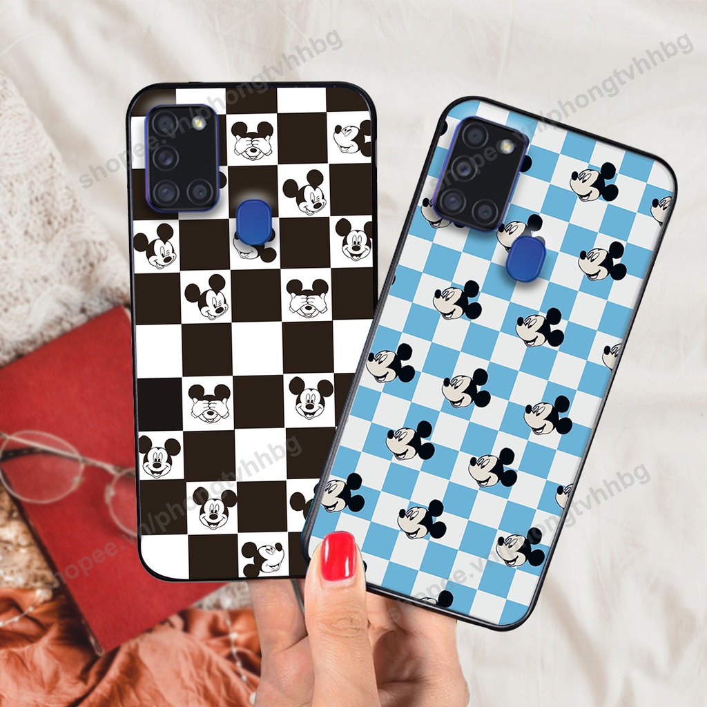 Ốp lưng Samsung A21s in mẫu trái tim caro, chuột mikey thể thao cực đẹp cute siêu rẻ cực bền