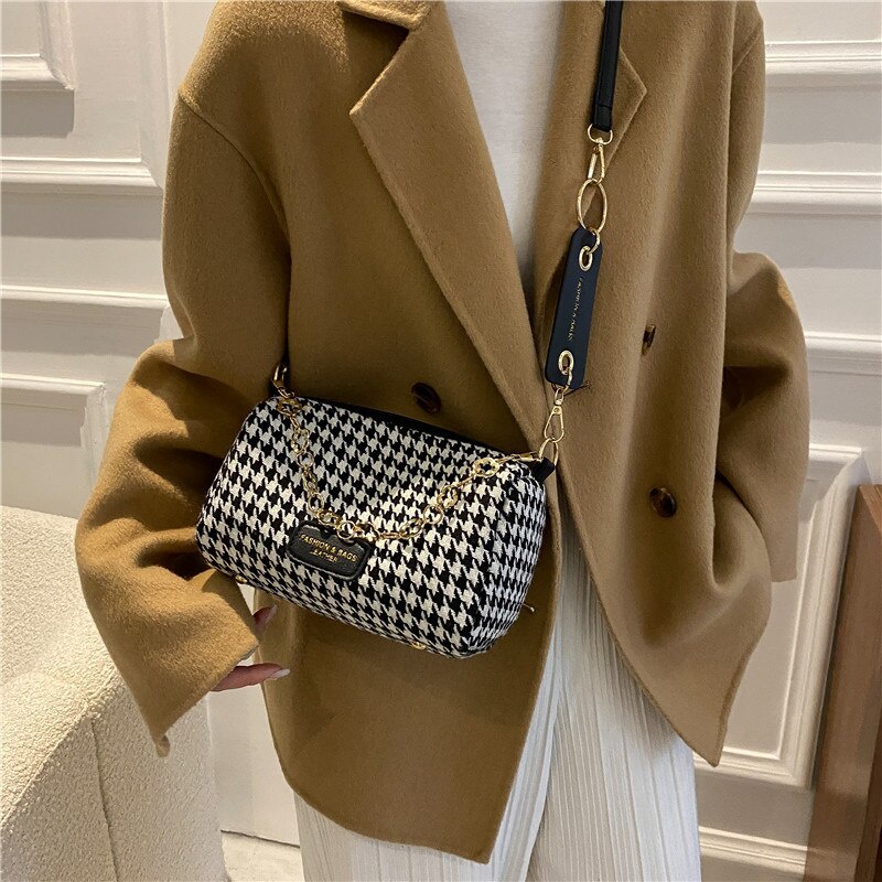 Túi đeo chéo hình vuông JASMIN NOIR kích thước nhỏ có phối dây thời trang cho nữ